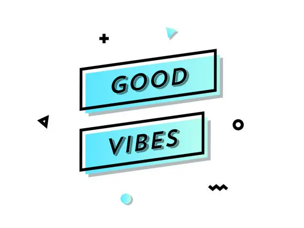 Vector illustration of Good Vibes Web Banner