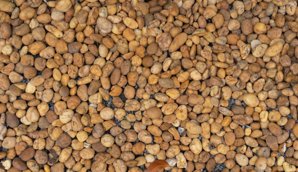 istock Granite gravel stone rocks flooring pattern surface texture. Close-up of exterior material for design decoration background. Rubble 1335282207