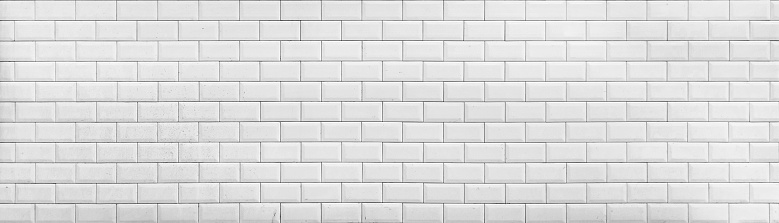 White brick wall pattern surface texture. Close-up of interior material for design decoration background