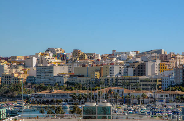 ceuta, spain - spain flag built structure cloud imagens e fotografias de stock