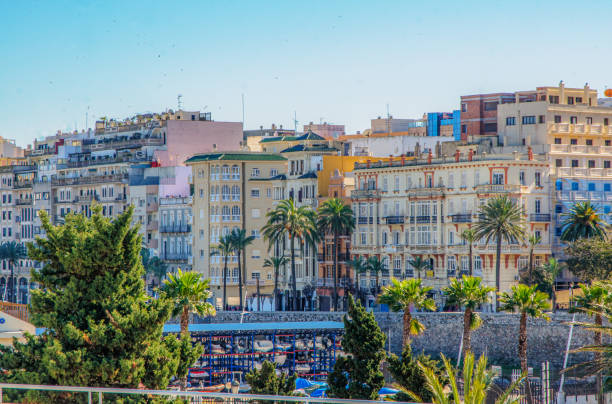 Typical Spanish buildings in Ceuta, Spain