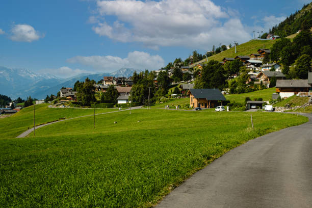 Picturesque view on Leysin, canton Vaud, Switzerland