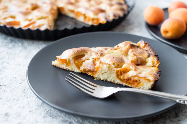 istock Homemade apricot tart on a table 1335292457