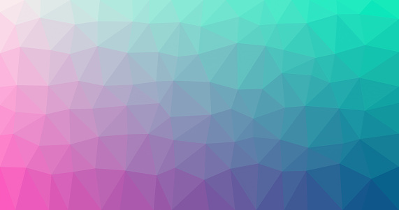 Polygonal mosaic with pink and green gradient
