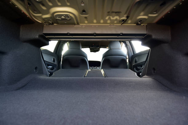 istock Empty trunk with rear seats folded of the passenger car 1335299627