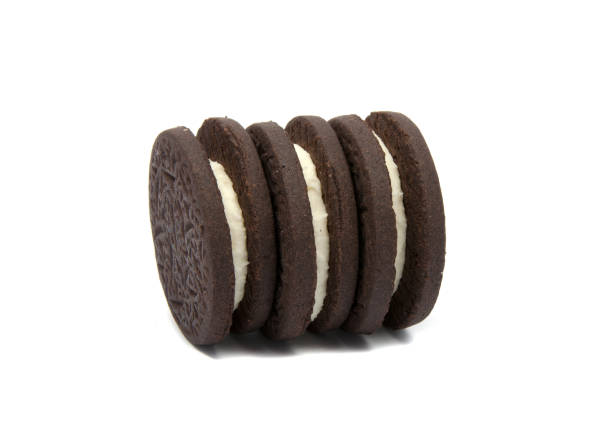 istock Sandwich black cookies isolated on the white 1335302653