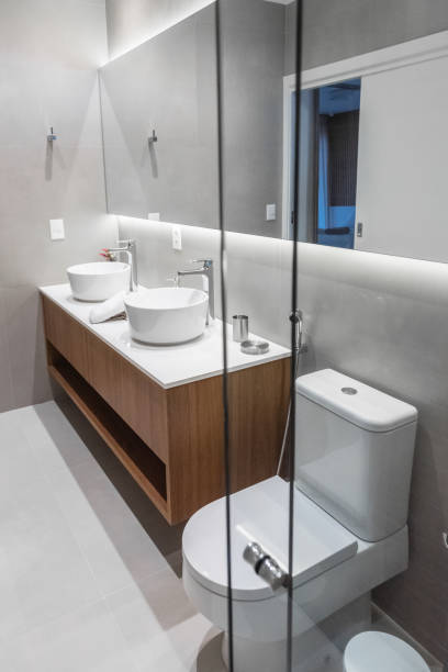 istock Toilet in a modern bathroom 1335315907