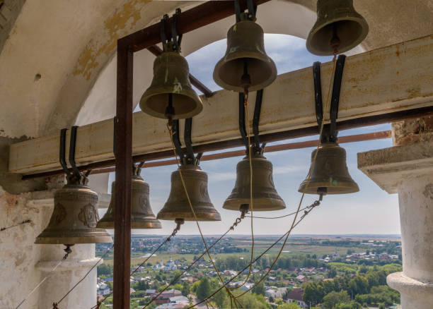 Bells on St Euphrosyne's (Preobrazhenskaya) bell tower. Suzdal, Russia