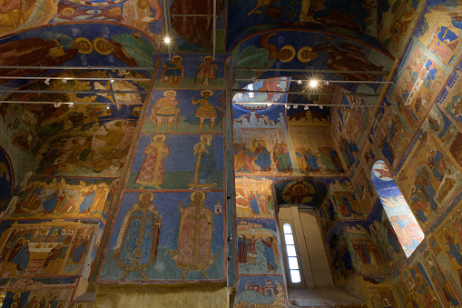Interior of the Church of Transfiguration of Monastery of Saint Euthymius in Suzdal, Russia