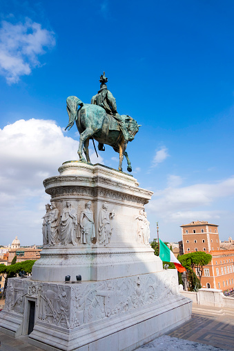 Equestrian statue of Vittorio Emanuele II in Rome, Italy