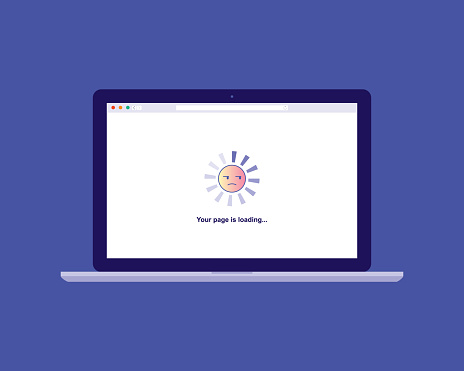 Loading Browser Screen Laptop With Loading Page Browser On Screen Stock Illustration ...