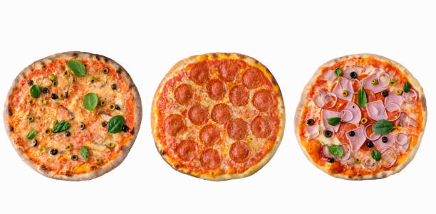 istock Pizza on white background isolated above view. 1335332407
