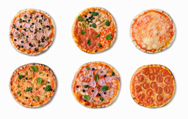 istock Pizza on white background isolated above view. 1335332411
