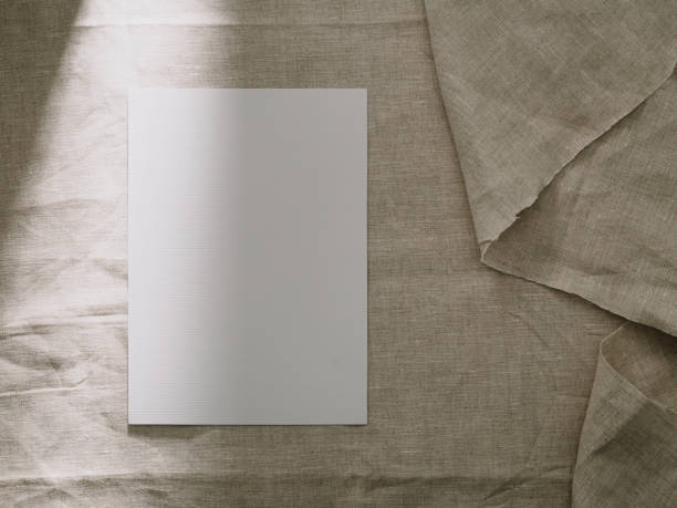 istock Invitation card mockup, blank greeting card template. Flat lay, Minimalist style 1335338628