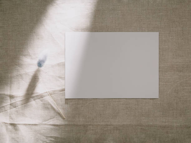 istock Invitation card mockup, blank greeting card template. Flat lay, Minimalist style 1335338634
