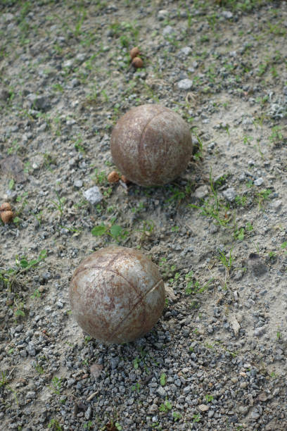 Rusty petanque balls Petanque ground