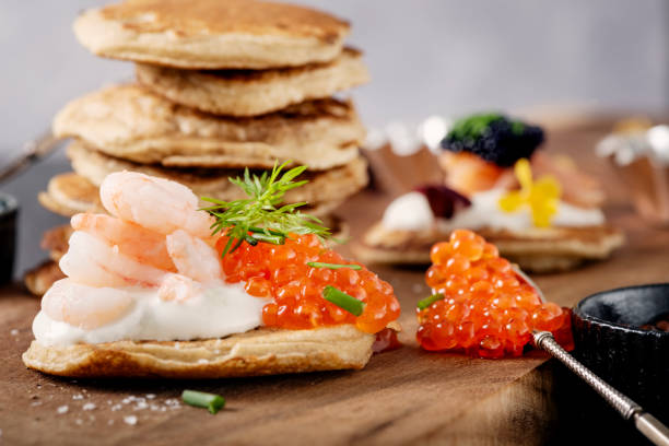 istock Blinis With Prawns and Caviar. 1335352781