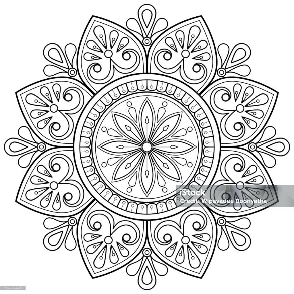 Trang Sách Mandala Coloring Được Sử Dụng Cho Nghệ Thuật Treo Tường Thiết Kế  Giấy Dán Tường Mẫu Gạch Sơn Áo Thiệp Chúc Mừng Sticker Yoga Thiết Kế Hoa  Văn Ren Nền