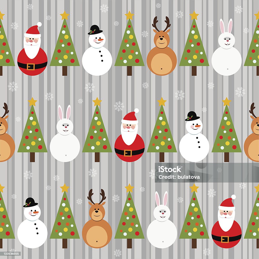 Winter Christmas seamless pattern - arte vectorial de Abeto libre de derechos