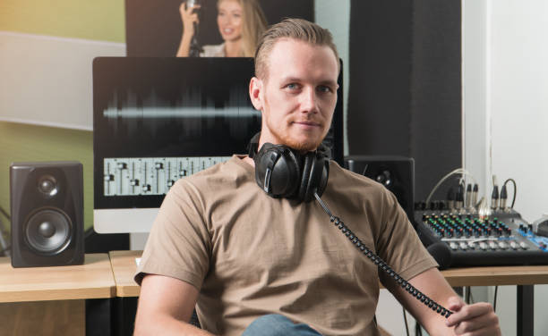 istock Sound Engineer man Mixer audio studio recording 1335365608