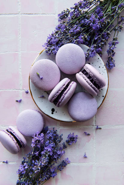 istock French macarons with lavender flavor and fresh lavender flowers 1335368855