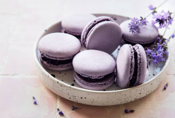 istock French macarons with lavender flavor and fresh lavender flowers 1335368856