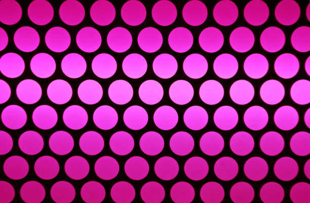 Geometric pattern of the ceiling in ultra pink and black color