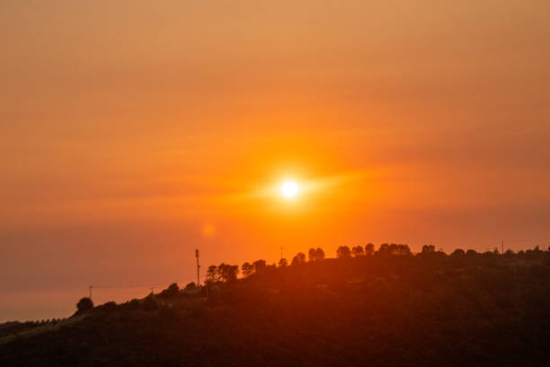 istock Sunset in Greece, intense color and red, lit. 1335375945