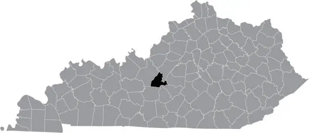 Vector illustration of Location map of the LaRue County of Kentucky, USA