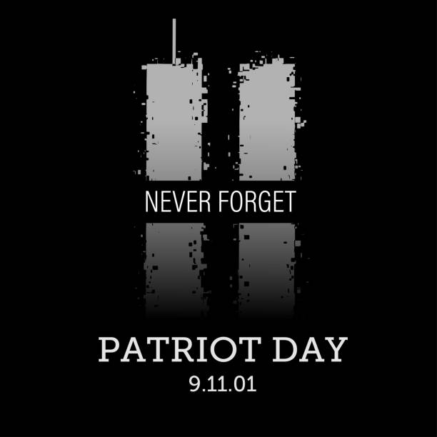 Patriot day vector concept. Patriot day vector concept. Illustration of the Twin Towers as symbol of remembrance of tragedy 11 september 2001. twin towers manhattan stock illustrations