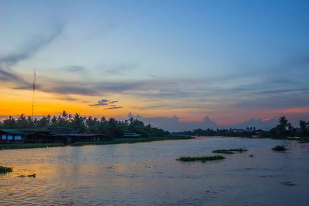 istock Twilight sky at Tha Chin river(Maenam Tha Chin),Nakhon Pathom,Thailand 1335388139