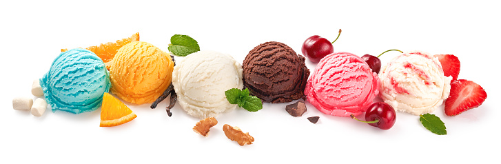 A Vast Choice Of Different Ice Cream Flavors In Bar