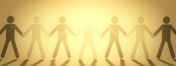 Illustration of people holding hands and golden light Illustration of people holding hands and golden light coalition photos stock pictures, royalty-free photos & images