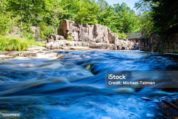 Eau Claire River Running Through The Dells Of The Eau Claire Park In Aniwa Wisconsin Stock Photo - Download Image Now