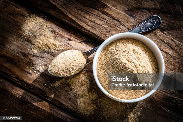 Nutritional Supplement Maca Root Powder Copy Space Stock Photo - Download Image Now