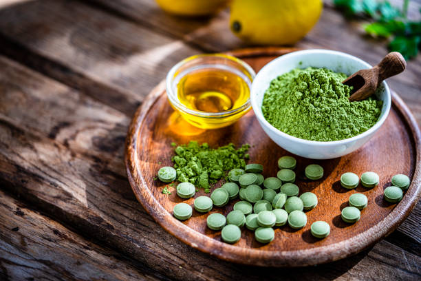 istock Alternative medicine: Moringa powder and pills 1335399982
