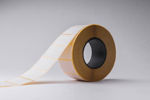 istock Blank sticky label  roll for thermal transfer printing 1335402407