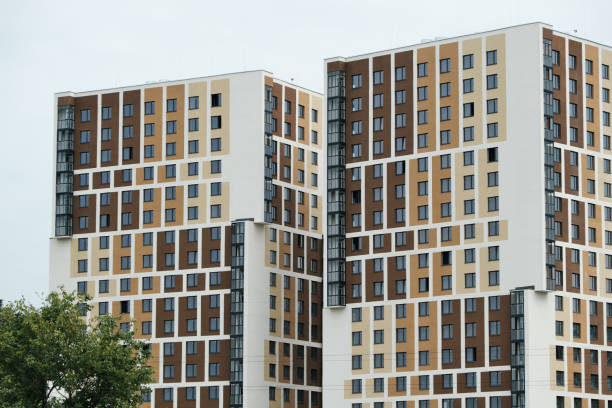 Moscow oblast', Russia - August 21, 2021: New apartment house is under construction