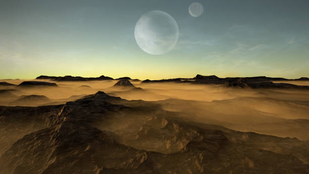 Alien planet landscape stock photo