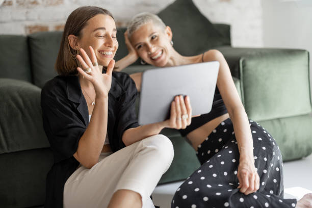 istock Two females having a video call from home 1335404030