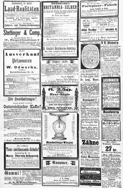 istock Ads in an Austrian magazine of 1876 1335407571