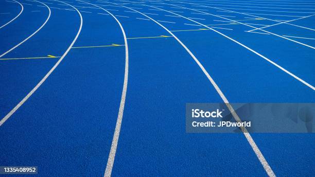 A Running Lane At The Track And Field Of A Sport Competition Stock Photo - Download Image Now