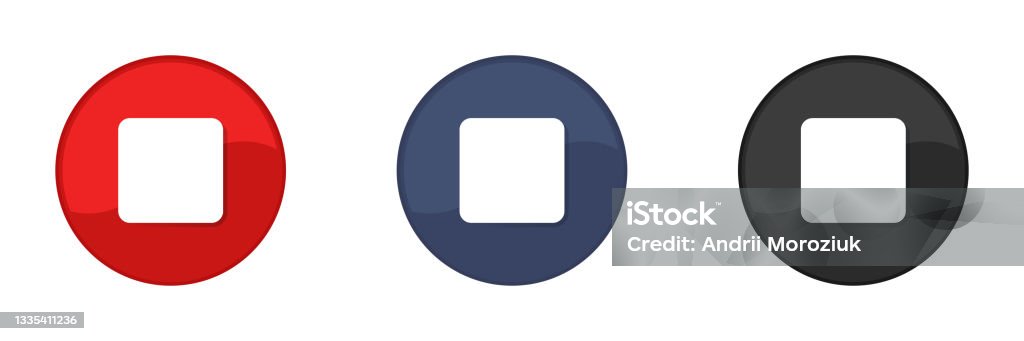 Stop Button Variation Stop Buttons Set Web Design Vector Illustration Stock Illustration ...