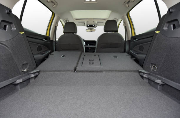istock Empty trunk with rear seats folded of the passenger car 1335411515