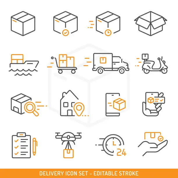 Vector illustration of Delivery Icon Set Vector Design.