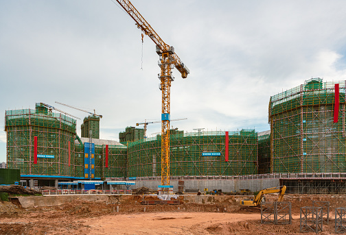 General view of a building construction site