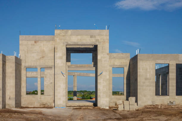 istock Concrete exterior of house under construction 1335421564