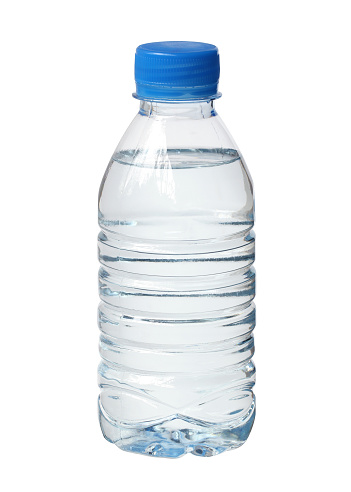 Plastic water bottle disposable (with clipping path) isolated on white background