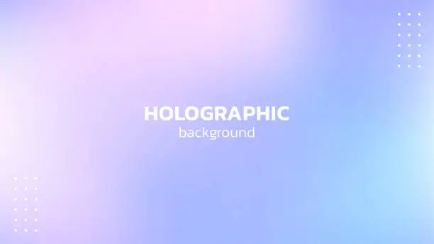 Vector illustration of Holographic background. Hologram gradient in pastel colors.