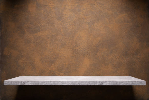 istock Abstract painted background texture and shelf at wall. Book shelf at  wall 1335425885